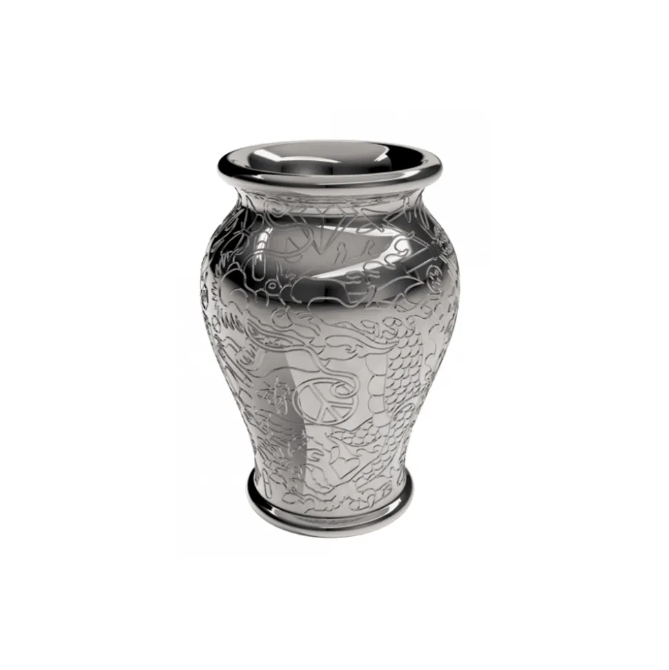 Qeeboo - Ming Planter and Champagne Cooler Metal Finish - Silver - Qeeboo Planter by Studio Job - Furnishing - Home - Avvenice
