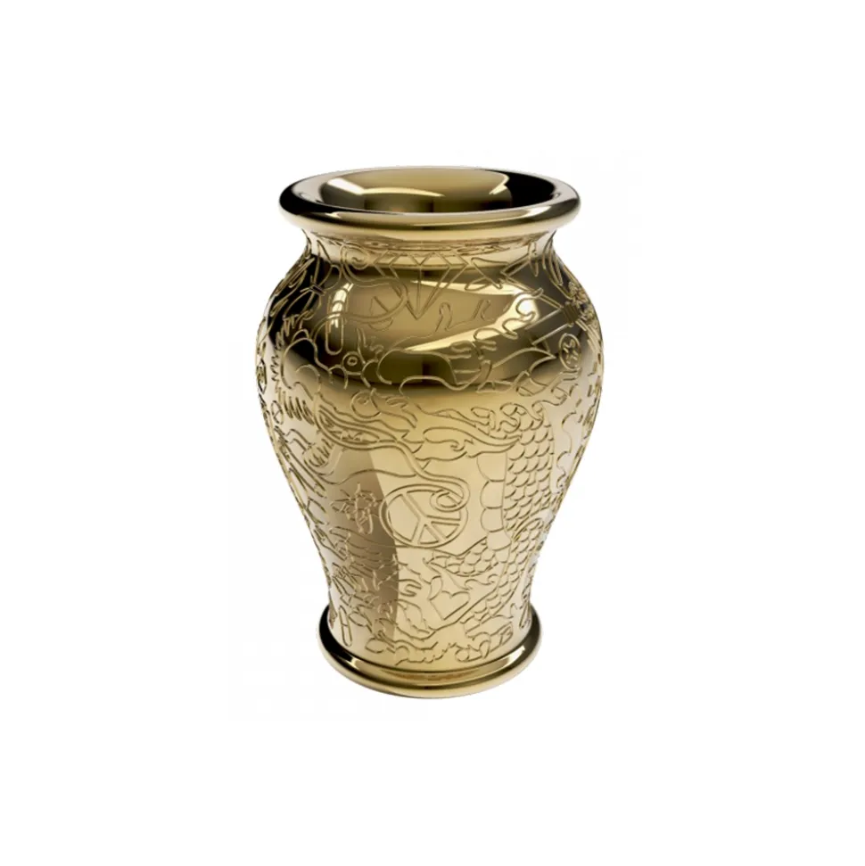 Qeeboo - Ming Planter and Champagne Cooler Metal Finish - Gold - Qeeboo Planter by Studio Job - Furnishing - Home - Avvenice