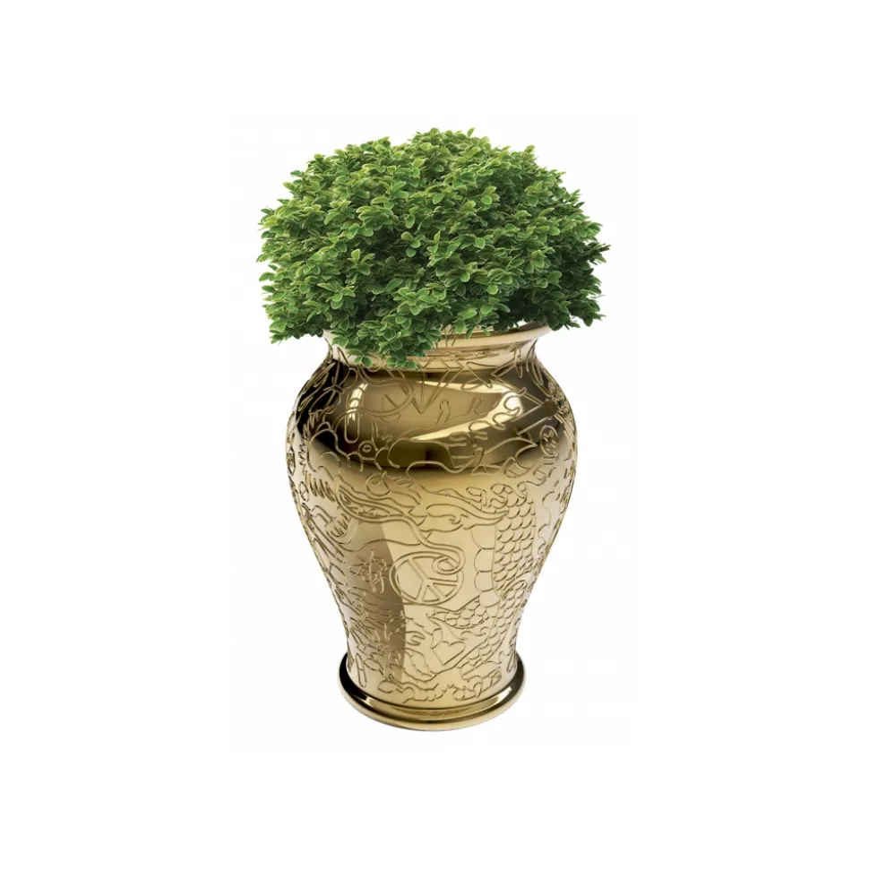Qeeboo - Ming Planter and Champagne Cooler Metal Finish - Gold - Qeeboo Planter by Studio Job - Furnishing - Home - Avvenice