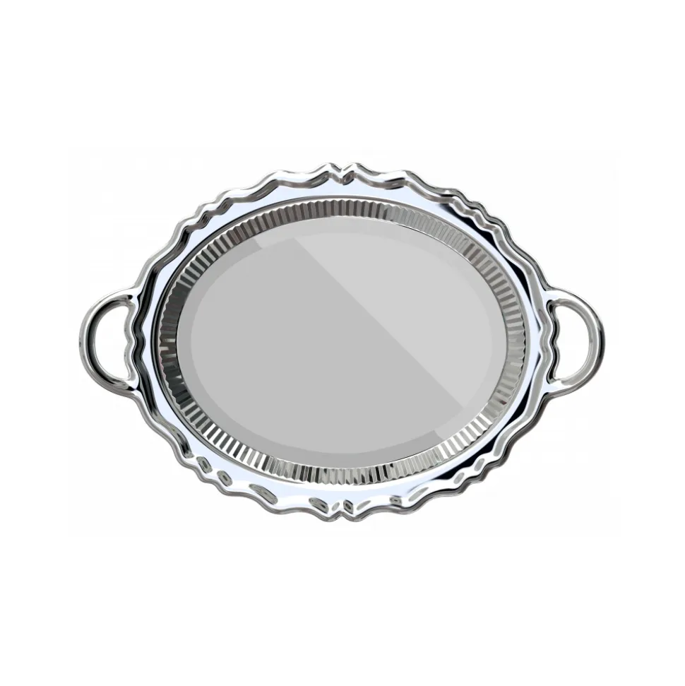 Qeeboo - Plateau Miroir Metal Finish - Silver - Qeeboo Mirror by Studio Job - Furnishing - Home - Avvenice