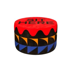 Qeeboo - Pouf Oggian Sit Here Red M - Qeeboo Pouf by Marco Oggian - Furnishing - Home - Avvenice