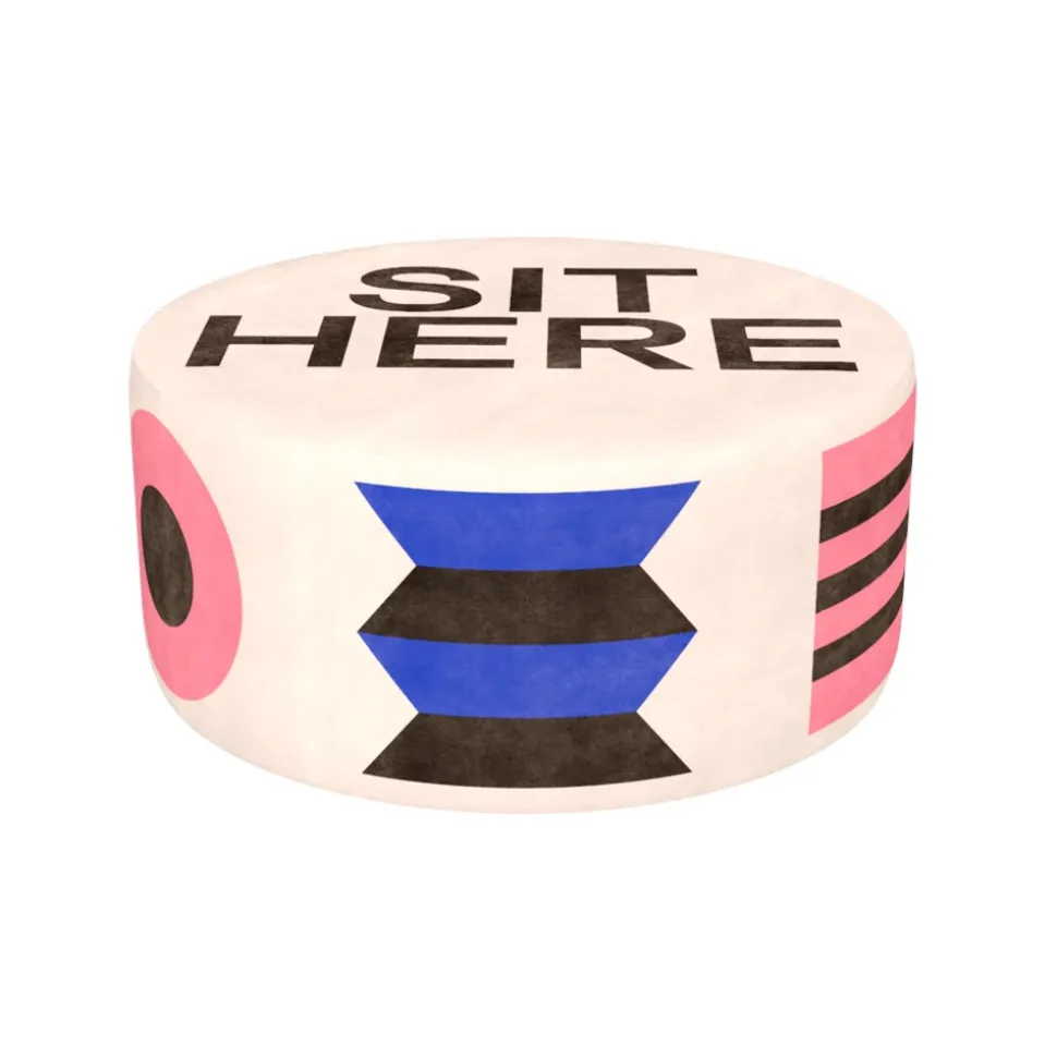 Qeeboo - Pouf Oggian Sit Here White L - Qeeboo Pouf by Marco Oggian - Furnishing - Home - Avvenice