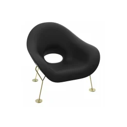Qeeboo - Pupa Armchair Brass Base Indoor - Black - Qeeboo Chair by Andrea Branzi - Furnishing - Home - Avvenice
