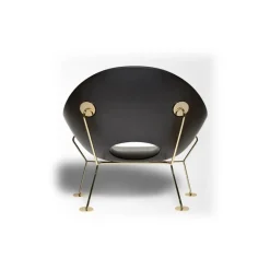 Qeeboo - Pupa Armchair Brass Base Indoor - Black - Qeeboo Chair by Andrea Branzi - Furnishing - Home - Avvenice