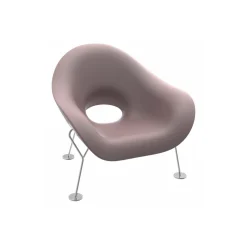 Qeeboo - Pupa Armchair Chrome Base Indoor - Pink - Qeeboo Chair by Andrea Branzi - Furnishing - Home - Avvenice