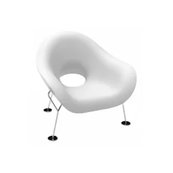 Qeeboo - Pupa Armchair Chrome Base Indoor - White - Qeeboo Chair by Andrea Branzi - Furnishing - Home - Avvenice
