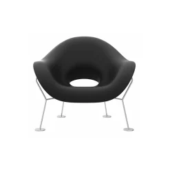 Qeeboo - Pupa Armchair Chrome Base Indoor - Black - Qeeboo Chair by Andrea Branzi - Furnishing - Home - Avvenice