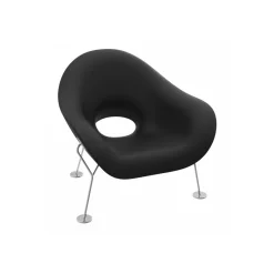 Qeeboo - Pupa Armchair Chrome Base Indoor - Black - Qeeboo Chair by Andrea Branzi - Furnishing - Home - Avvenice