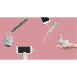 Qeeboo - Rabbit - Grey - High Capacity Portable Power Bank USB Charger - qeeboo Mini - Portable Batteries - 2600 mAh - Avvenice