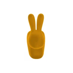 Qeeboo - Rabbit Chair Baby Velvet Finish - Dark Gold - Qeeboo Chair by Stefano Giovannoni - Furniture - Home - Avvenice