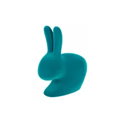 Qeeboo - Rabbit Chair Baby Velvet Finish - Turquoise - Qeeboo Chair by Stefano Giovannoni - Furniture - Home - Avvenice
