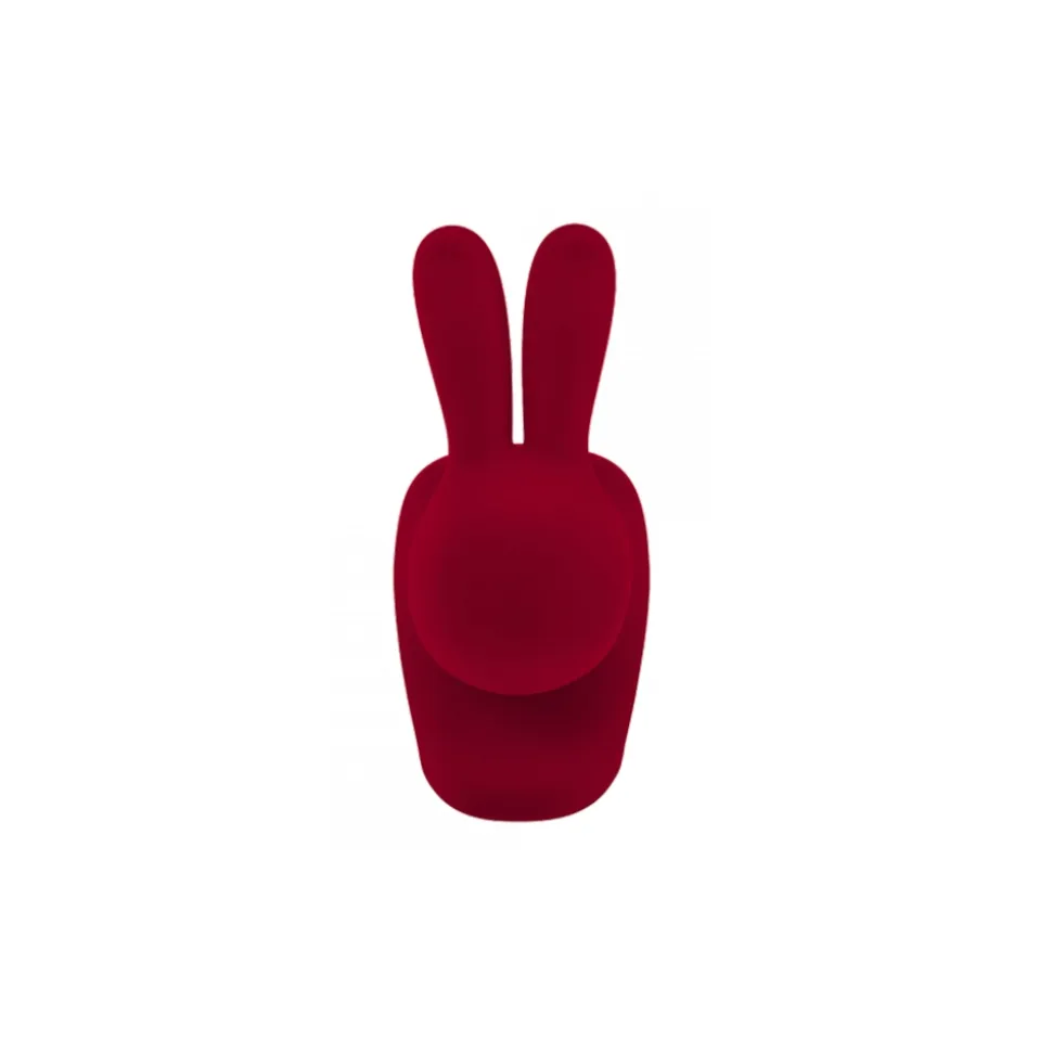 Qeeboo - Rabbit Chair Baby Velvet Finish - Red - Qeeboo Chair by Stefano Giovannoni - Furniture - Home - Avvenice