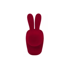 Qeeboo - Rabbit XS Bookend Velvet Finish - Red - Qeeboo by Stefano Giovannoni - Furniture - Home - Avvenice