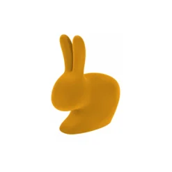 Qeeboo - Rabbit XS Bookend Velvet Finish - Dark Gold - Qeeboo by Stefano Giovannoni - Furniture - Home - Avvenice