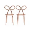 Qeeboo - Ribbon Chair Metal Finish Set of 2 Pieces - Pink Gold - Qeeboo Chair by Nika Zupanc - Furnishing - Home - Avvenice