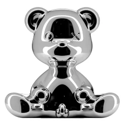 Qeeboo - Teddy Boy Lamp Metal Finish - Silver - Qeeboo Table Standing Lamp by Stefano Giovannoni - Lighting - Home - Avvenice