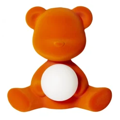 Qeeboo - Teddy Girl Rechargeable Lamp Velvet Finish - Orange - Standing Lamp by Stefano Giovannoni - Lighting - Home - Avvenice