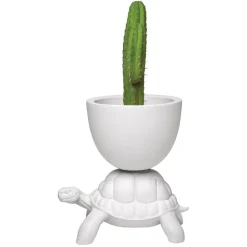 Qeeboo - Turtle Carry Planter and Champagne Cooler - White - Qeeboo Planter by Marcantonio - Furnishing - Home - Avvenice