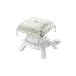Qeeboo - Turtle Carry Pouf - White - Qeeboo Pouf by Marcantonio - Furnishing - Home - Avvenice