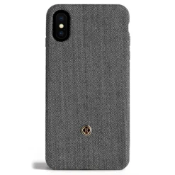 Revested Milano - Herringbone - Oyster Grey - iPhone X / XS Case - Apple - Artisan Wool Cover - Avvenice