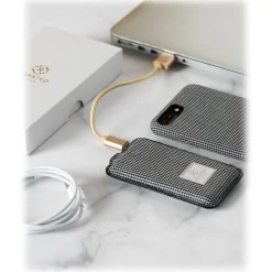 Revested Milano - Houndstooth - Power Bank - 4000 mAh - iPhone - Apple - Samsung - Artisan Fabric Cover - Avvenice