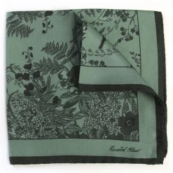 Revested Milano - Jardin - Sage - Pocket Square - Artisan Silk Foulard - Handmade in Italy - Avvenice