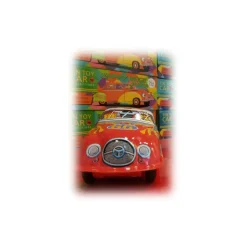 Saint John - Hot Racer Car - Collectible Retro Wind Up Tin Toy - Red Silver White - Tin Toys - Avvenice