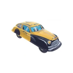 Saint John - Taxi Car - Collectible Retro Wind Up Tin Toy - Yellow Black - Tin Toys - Avvenice