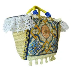 SicuLAB - Coffa Ceramic - Sicilian Artisan Handbag - Sicilian Coffa - Luxury High Quality Handicraft Bag - Avvenice