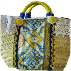SicuLAB - Coffa Ceramic - Sicilian Artisan Handbag - Sicilian Coffa - Luxury High Quality Handicraft Bag - Avvenice