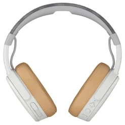Skullcandy - Crusher - White / Tan - Bluetooth Wireless Over-Ear Headphones with Microphone - Noise Isolating Memory Foam - Avvenice