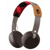 Skullcandy - Grind - Gray / Plaid - Bluetooth Wireless On-Ear Headphones with Microphone, Supreme Sound and Powerful Bass - Avvenice