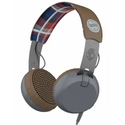 Skullcandy - Grind - Gray / Plaid - On-Ear Headphones with Microphone - Avvenice