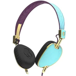 Skullcandy - Knockout - Smoked Purple / Gold - Women's Wireless On-Ear Headphones with Microphone with Supreme Sound - Avvenice