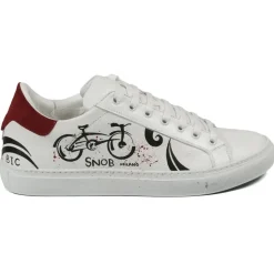 Snob Sneakers - Bike Ride By Veronica Moon - Sneakers - White Leather - Handmade in Italy - Luxury Exclusive Collection - Avvenice