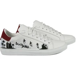Snob Sneakers - I Love L.A. By Yo-Yo - Sneakers - White Leather - Handmade in Italy - Luxury Exclusive Collection - Avvenice