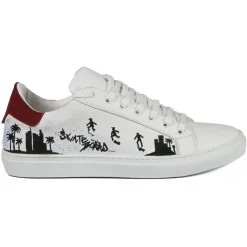 Snob Sneakers - I Love L.A. By Yo-Yo - Sneakers - White Leather - Handmade in Italy - Luxury Exclusive Collection - Avvenice
