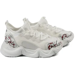 Snob Sneakers - Tribal Dance By Veronica Moon - Sneakers - White Leather - Handmade in Italy - Luxury Exclusive Collection - Avvenice