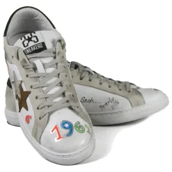 Snob Sneakers - You Are A Shining Star By XK - White Leather - Handmade in Italy - Luxury Exclusive Collection - Avvenice