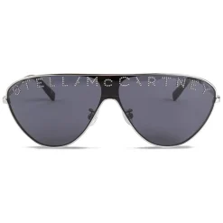 Stella McCartney - Dark Blue Mask Sunglasses - Pale Grey - Sunglasses - Stella McCartney Eyewear - Avvenice