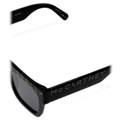 Stella McCartney - Glossy Black Cat-Eye Sunglasses with Logo - Black Gold - Sunglasses - Stella McCartney Eyewear - Avvenice