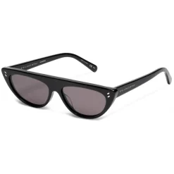 Stella McCartney - Glossy Black Round Sunglasses - Black - Sunglasses - Stella McCartney Eyewear - Avvenice