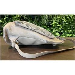 Suèi - Backpack in Python and Calf Leather - Rose Pale - Handmade in Italy - Luxury Exclusive Collection - Avvenice