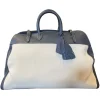Suèi - Bag of Calf Leather and Canvas Fabric - Blue Navy - Handmade in Italy - Luxury Exclusive Collection - Avvenice