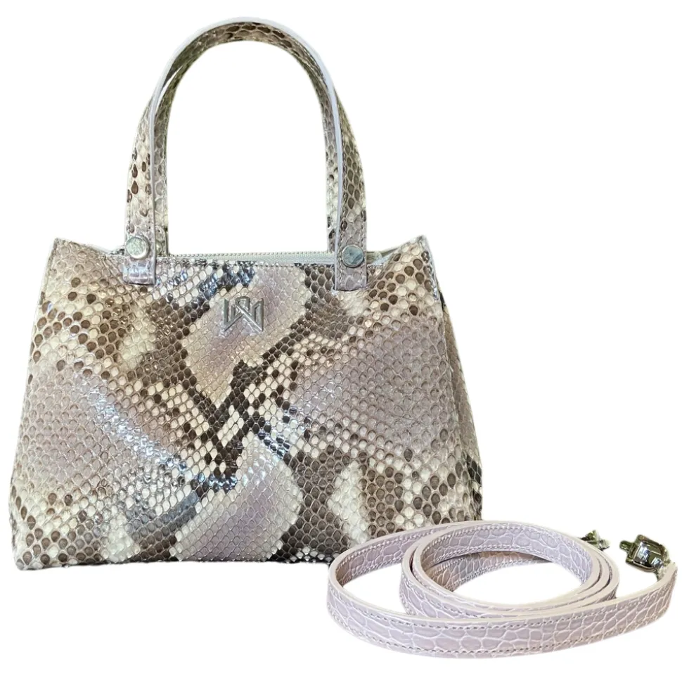 Suèi - Bag of Medium Size of Python Leather - Rose - Handmade in Italy - Luxury Exclusive Collection - Avvenice