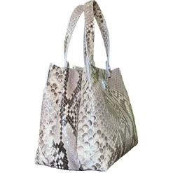 Suèi - Bag of Medium Size of Python Leather - Rose - Handmade in Italy - Luxury Exclusive Collection - Avvenice