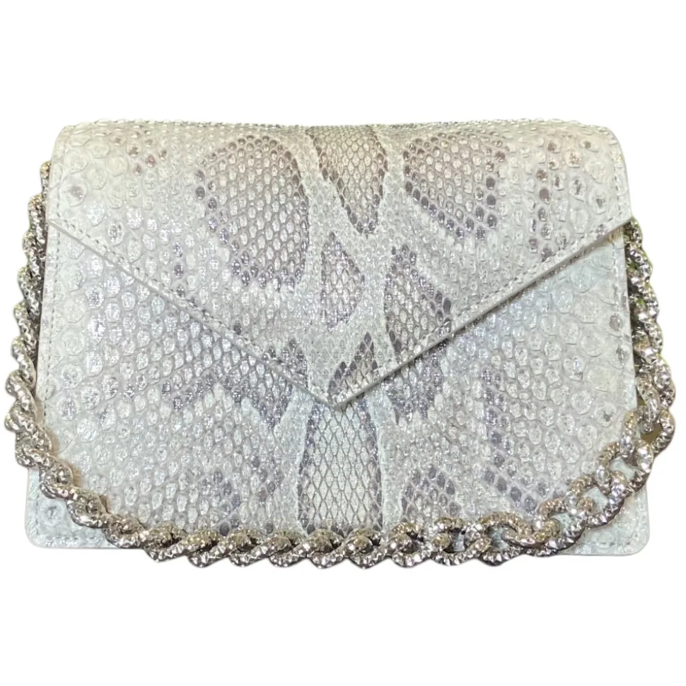 Suèi - Bag of Medium Size of Python Leather - Grey - Handmade in Italy - Luxury Exclusive Collection - Avvenice