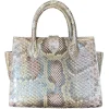 Suèi - Bag of Medium Size of Python Leather - Rose - Handmade in Italy - Luxury Exclusive Collection - Avvenice