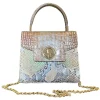 Suèi - Bag of Medium Size of Python & Crocodile Leather - Beige - Handmade in Italy - Luxury Exclusive Collection - Avvenice