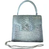 Suèi - Bag of Mini Size of Printed Crocodile Leather - Black - Handmade in Italy - Luxury Exclusive Collection - Avvenice